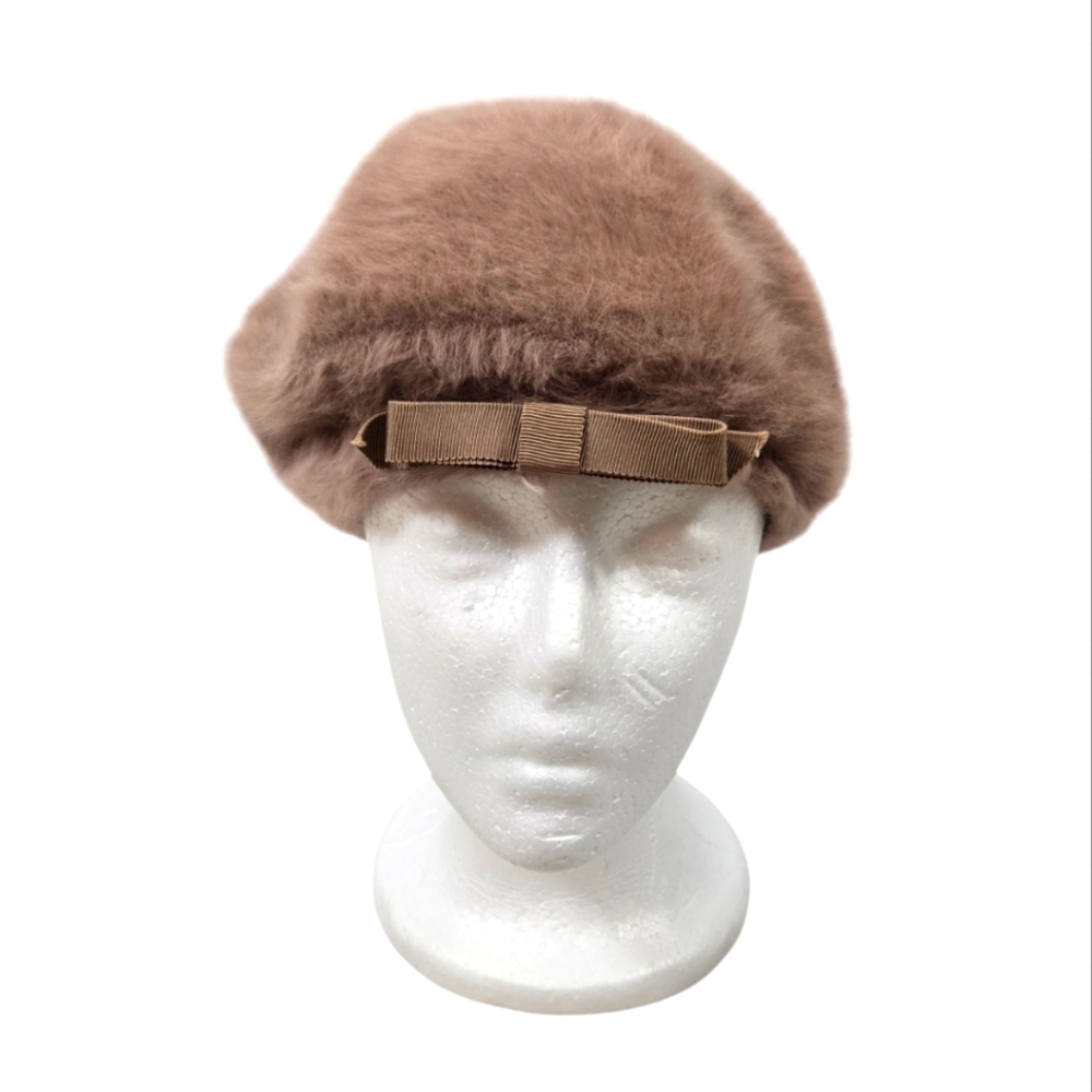 Kangol Brown Angora Beret Hat